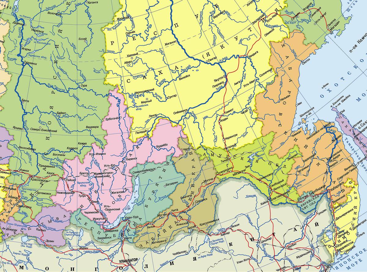 Крупные города сибири на карте. Карта Сибири и дальнего Востока России подробная с городами. Карта Дальний Восток Сибирь Восточная Сибирь. Карта Восточной Сибири и дальнего Востока. Карта дальнего Востока и Сибири с городами подробная.